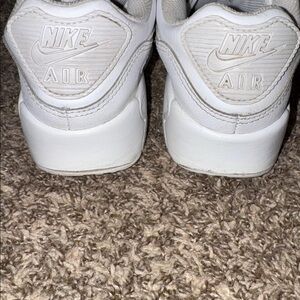 Nike Air Max 90 Kids Size 4.5Y White Leather Low-Top Sneakers